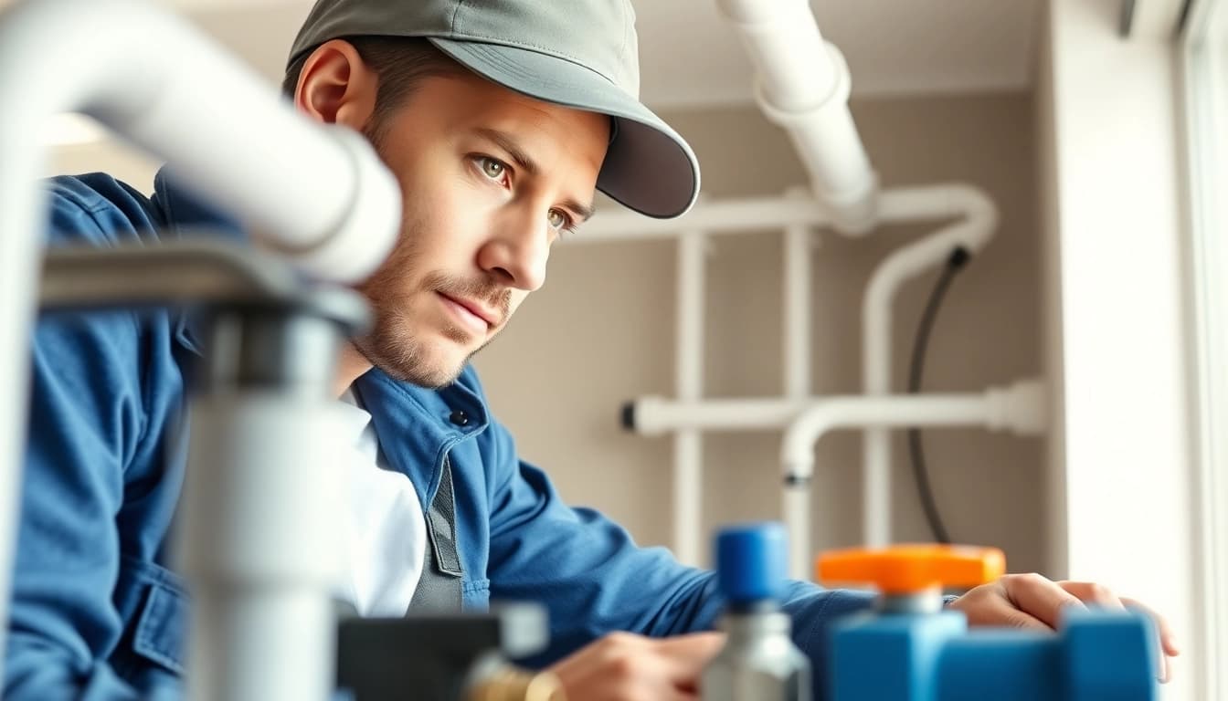 Enhance your plumbing with whole house repiping services St Petersburg FL, showcasing a professional technician at work.