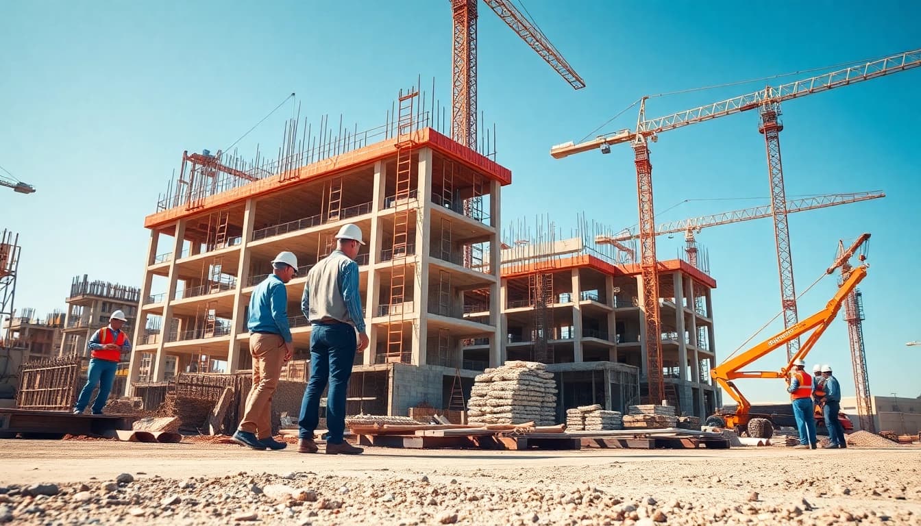 Workers engaging on a Texas construction site for up-to-date Texas construction news.