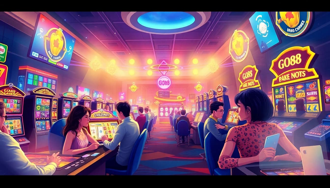 GO88 gaming experience with diverse players enjoying various games in a vibrant environment.