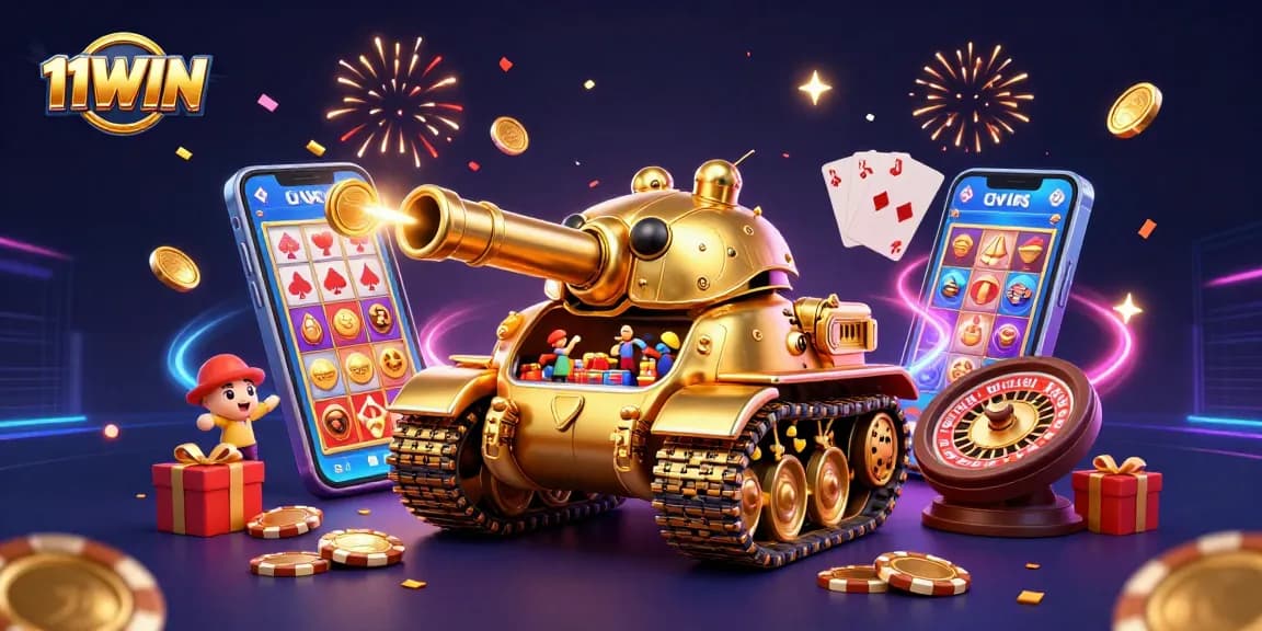 Experience the thrill of winning at the 11WIN casino with a dynamic celebration scene!