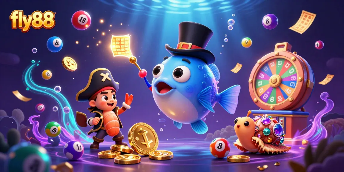 Engage in thrilling gameplay at fly88, witness a vibrant underwater scene with jackpot winnings potential.
