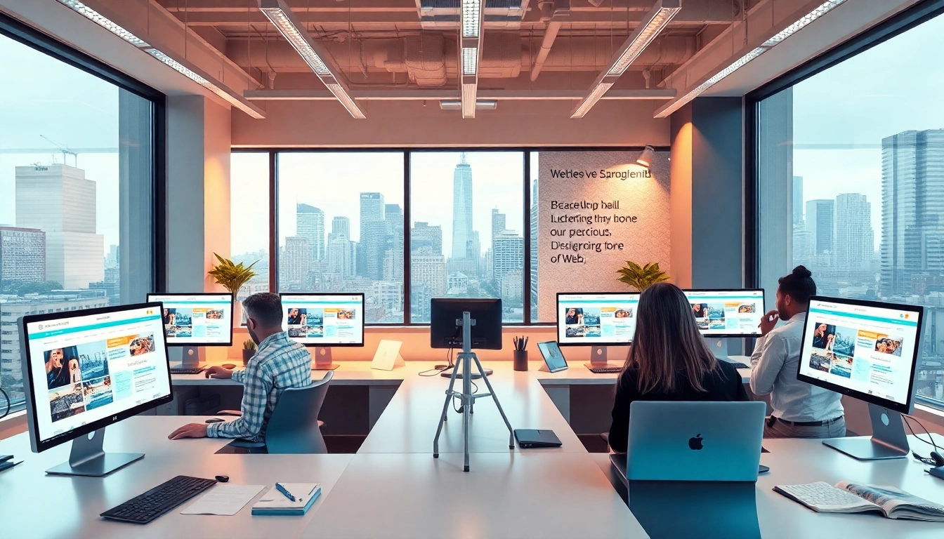 NYC web design company office showcasing a creative and professional workspace with diverse team collaboration.
