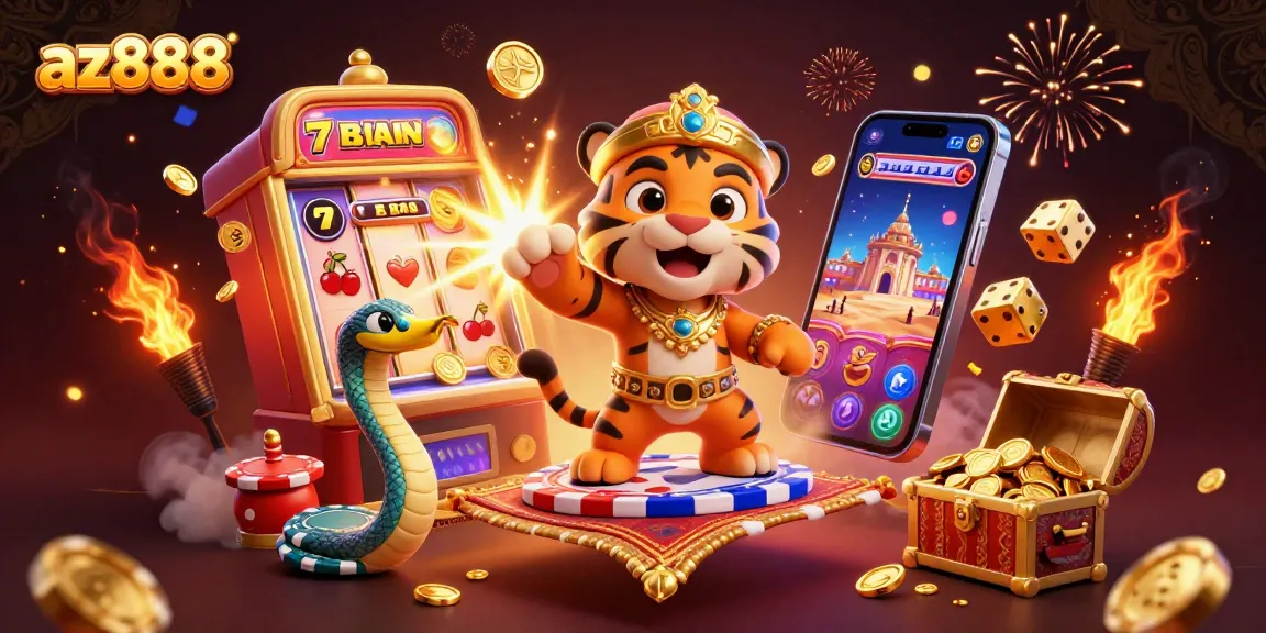 Play exciting games at AZ888, where vibrant slot machines and animated characters come alive in an enchanting casino world.