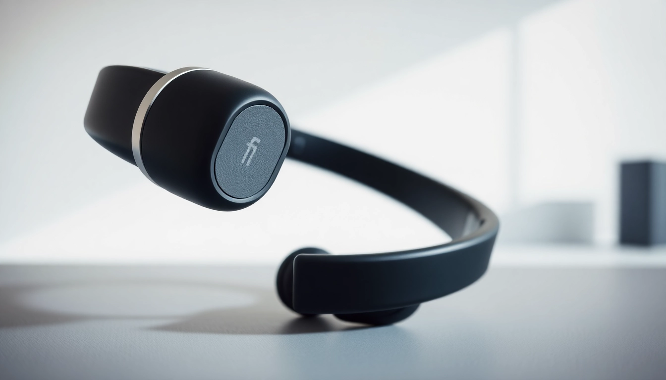 Showcasing F1 Bone Conduction Headphones in a minimalist workspace with modern design features.