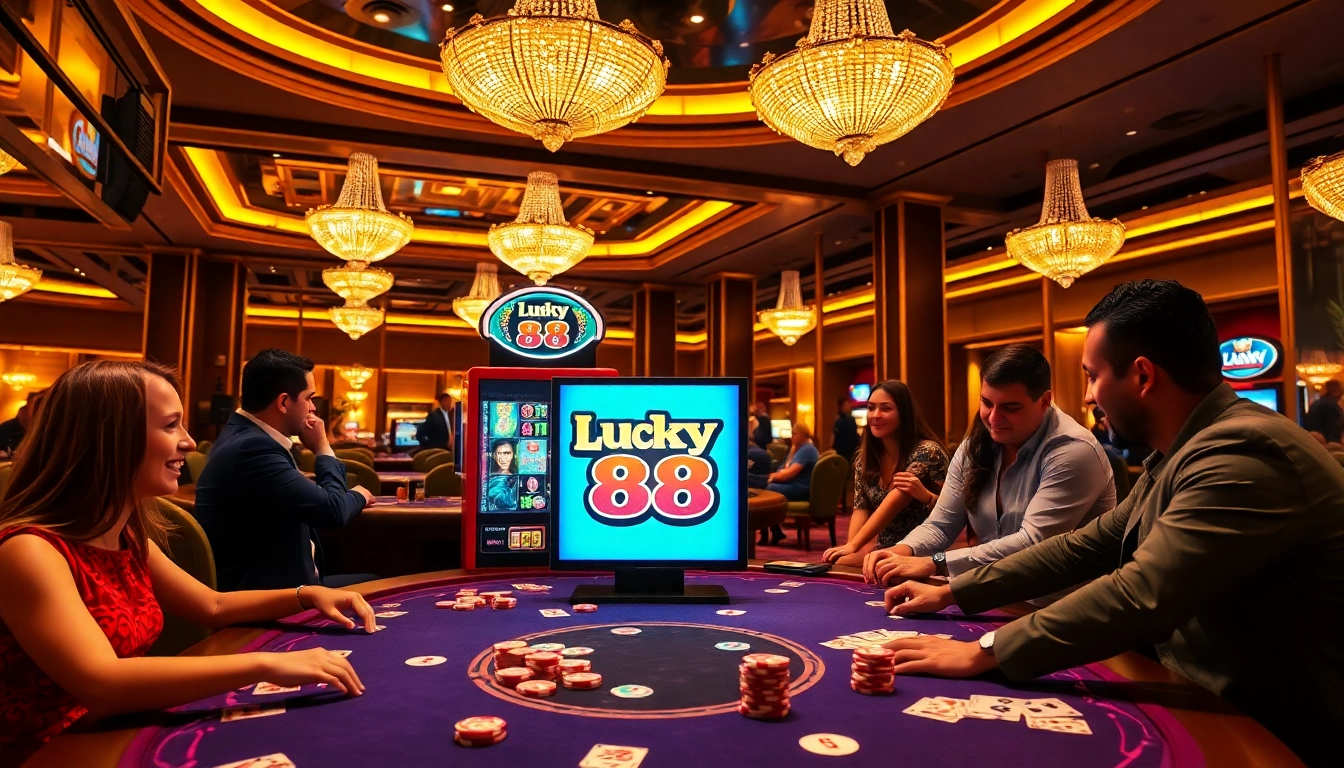 Engage in high-stakes gaming at Lucky 88 with thrilling slot machines and vibrant casino tables.