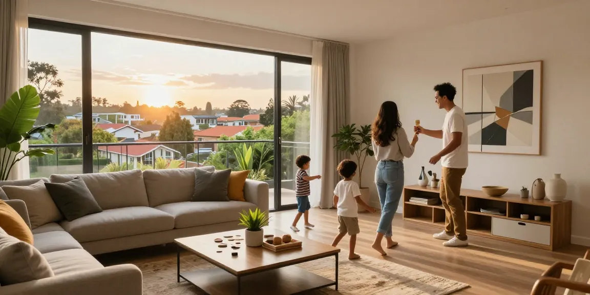 A family exploring their new home in apartments for sale in Westlands, showcasing modern design and inviting atmosphere.