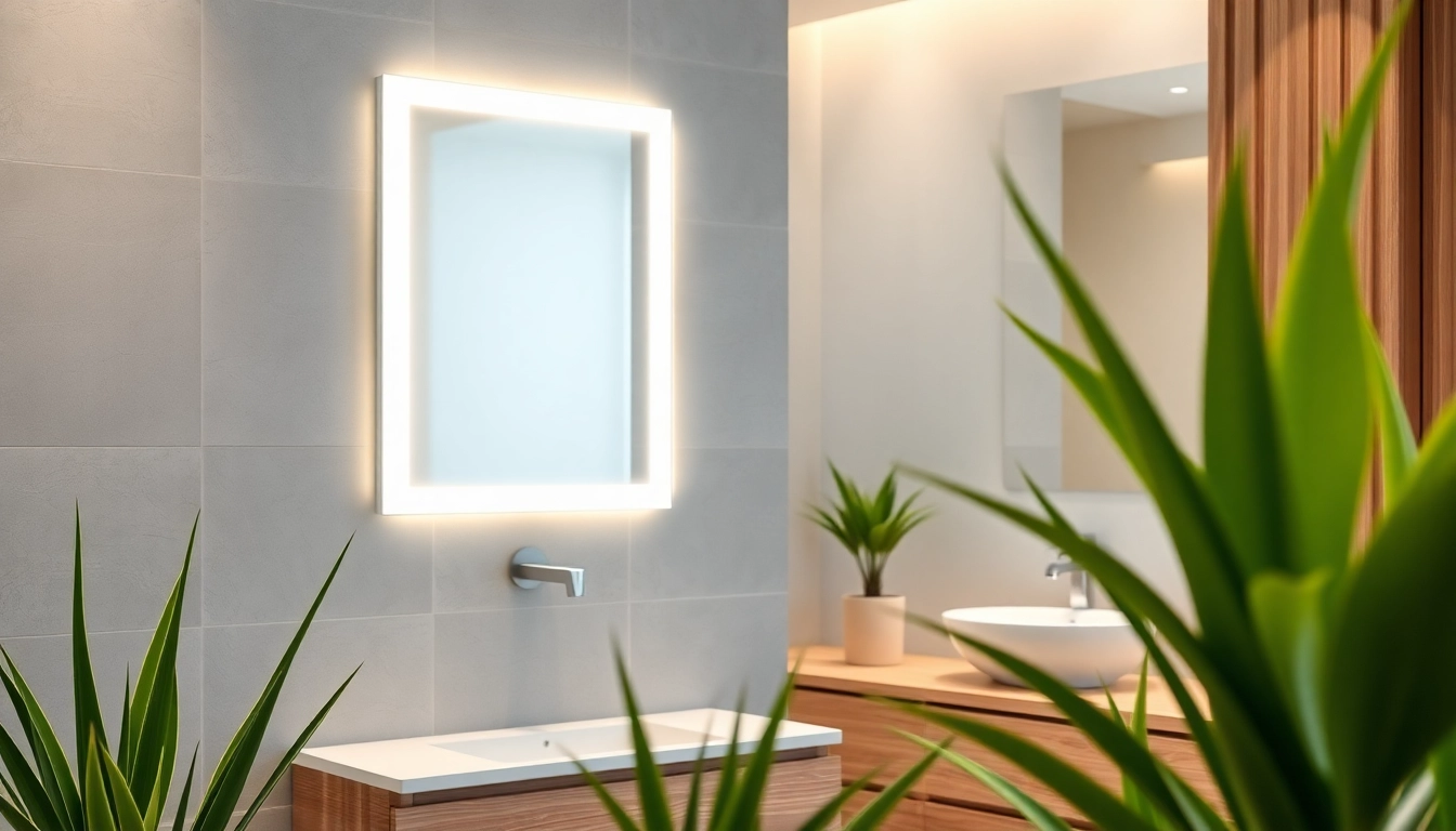 Enhance your space with an elegant led mirror reflecting modern design and warm ambiance.