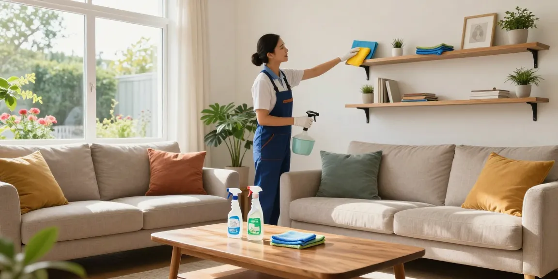 Professional cleaner ensuring a spotless home with services from putzinstitute bern, emphasizing trust and quality.