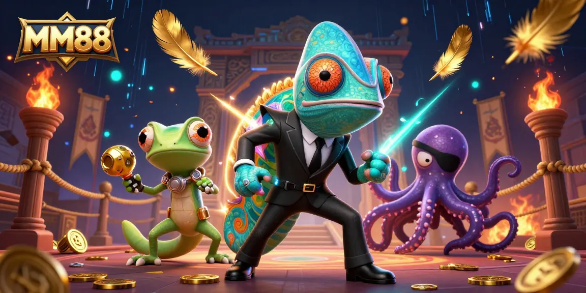 Experience the excitement with MM88 as a chameleon agent faces off against a villainous octopus.