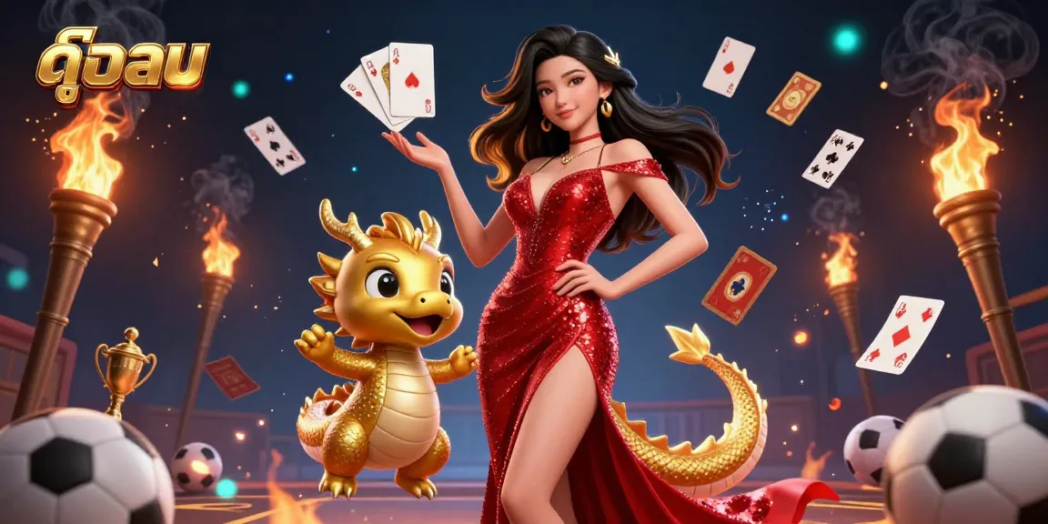 Bet on ดูบอล with a captivating scene featuring a glamorous woman and sports betting elements.