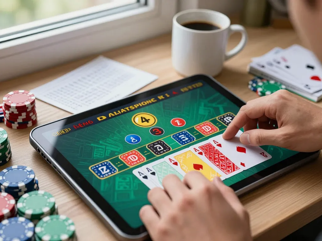 Experience sunwin with online blackjack gameplay on a sleek tablet at home