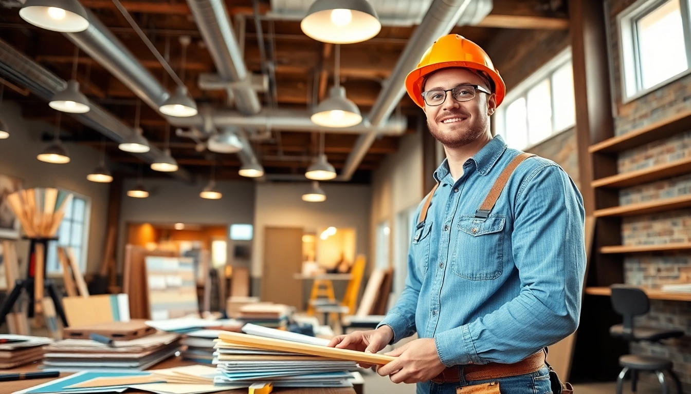 Austin commercial remodeling contractor working on a stylish office renovation.