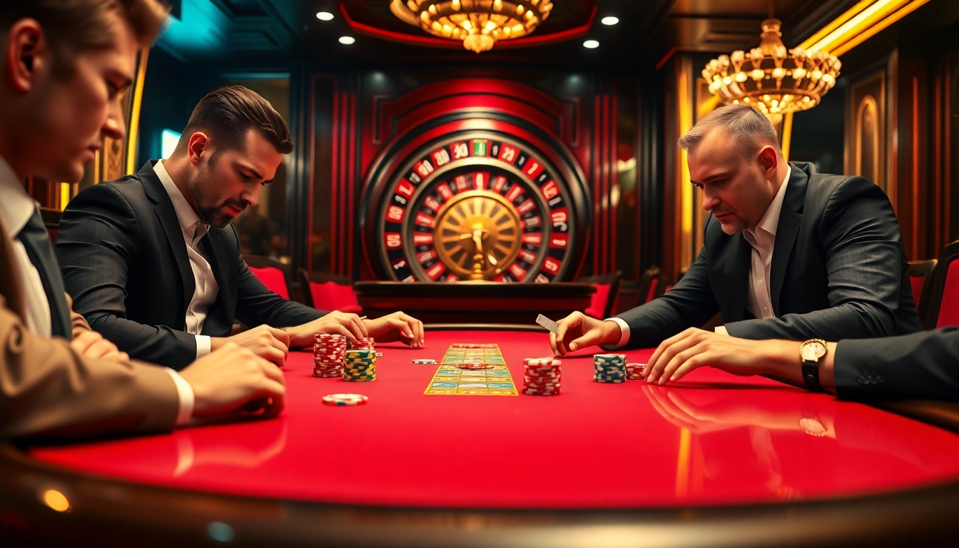 Experience luxury gaming with a high-stakes poker setup from https://nhatvip.meme/, showcasing vibrant colors and excitement.