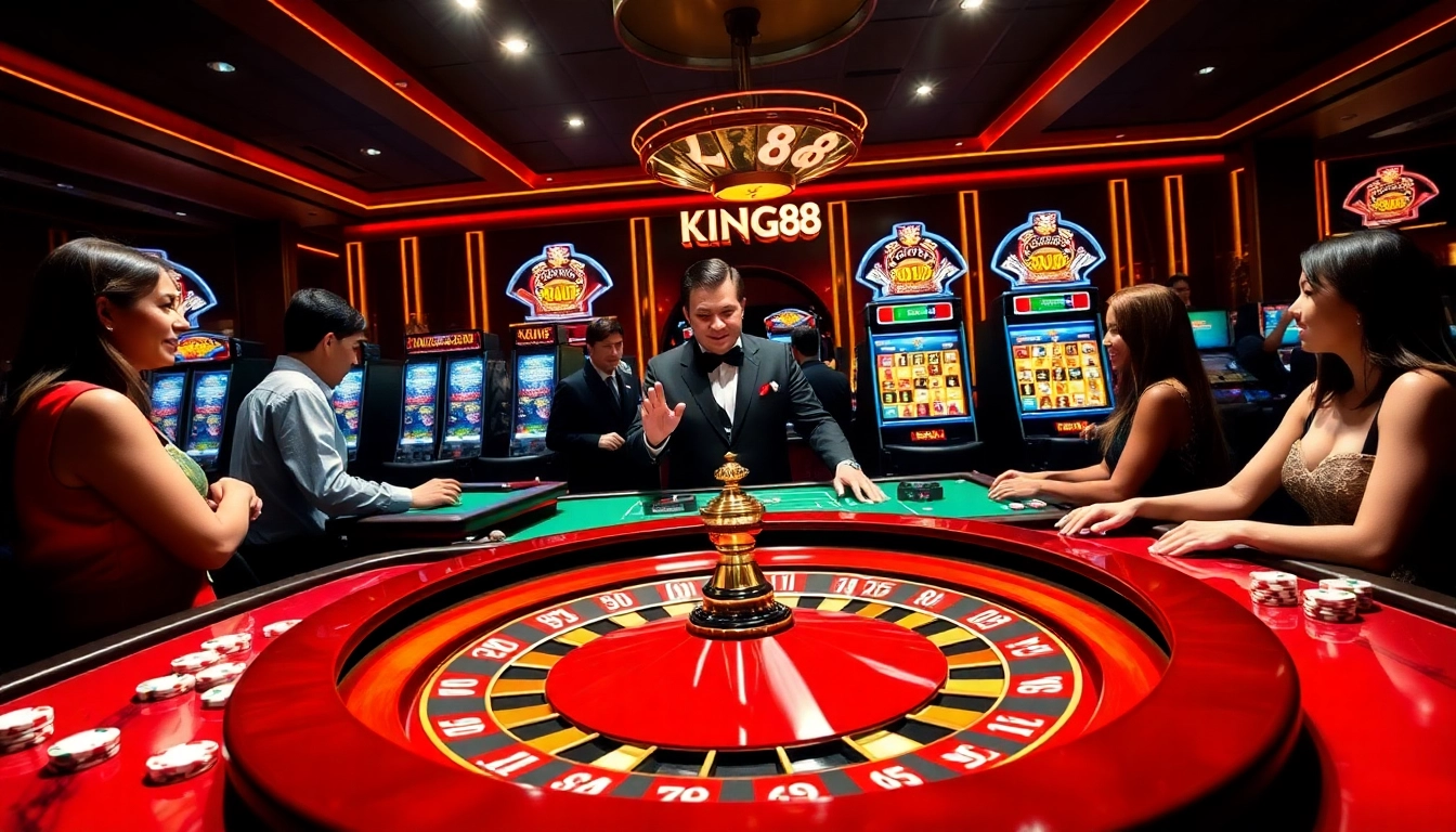 Experience the thrill of gaming at KING88 with a vibrant casino atmosphere and exciting table action.