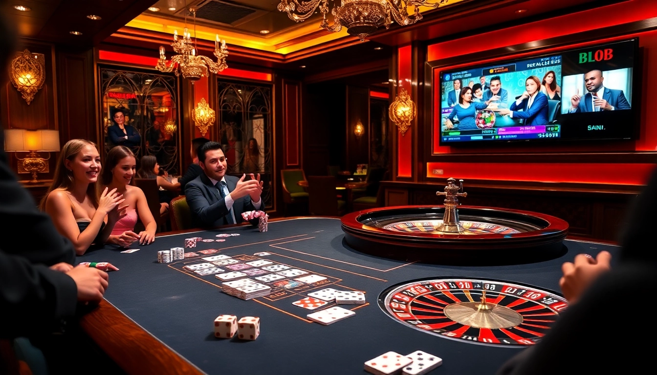 B52 CLUB - Players enjoying vibrant casino games with poker chips and cards.