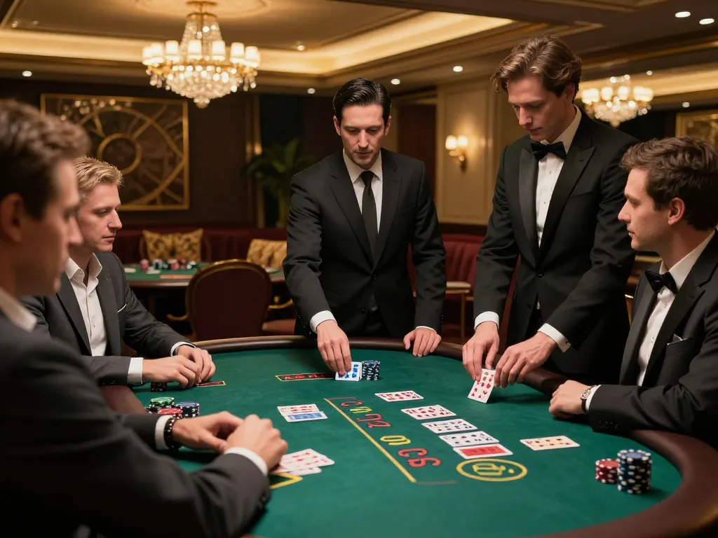 Players enjoying blackjack at da88vip casino with intense focus and winning hands displayed.