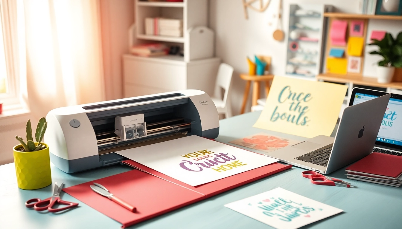 Cricut SVG designs being crafted in a bright, inviting workspace with colorful materials.