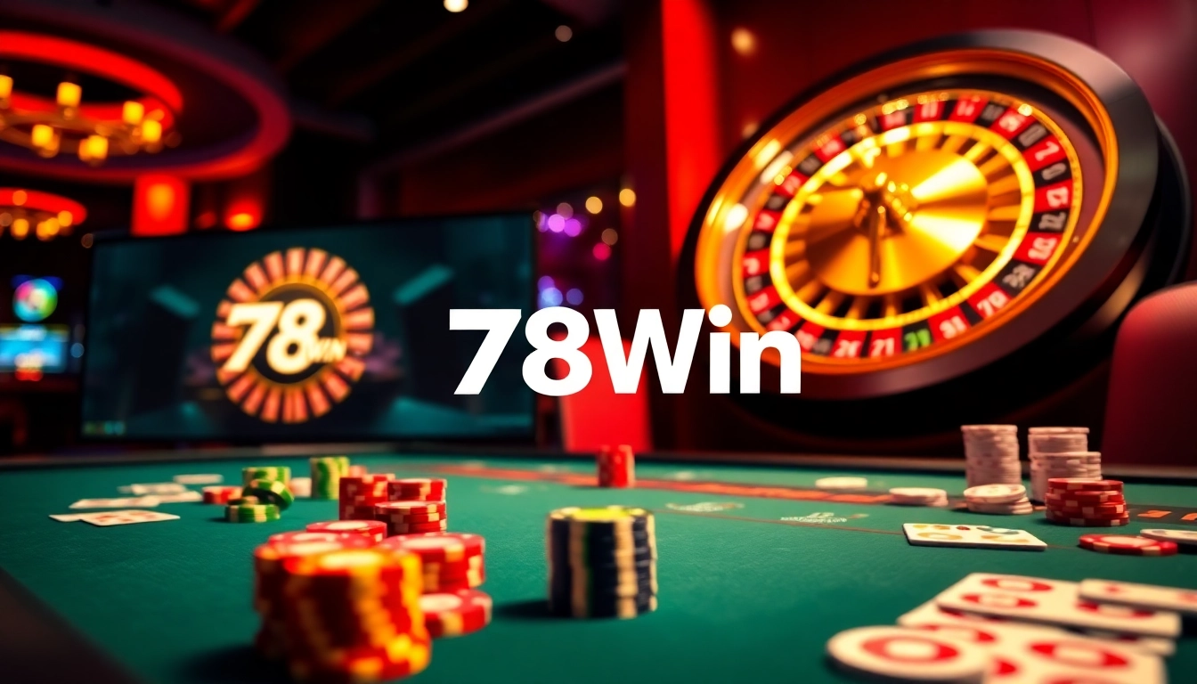 Engaging gamblers at a stylish poker table, highlighting 78Win's exciting betting environment.