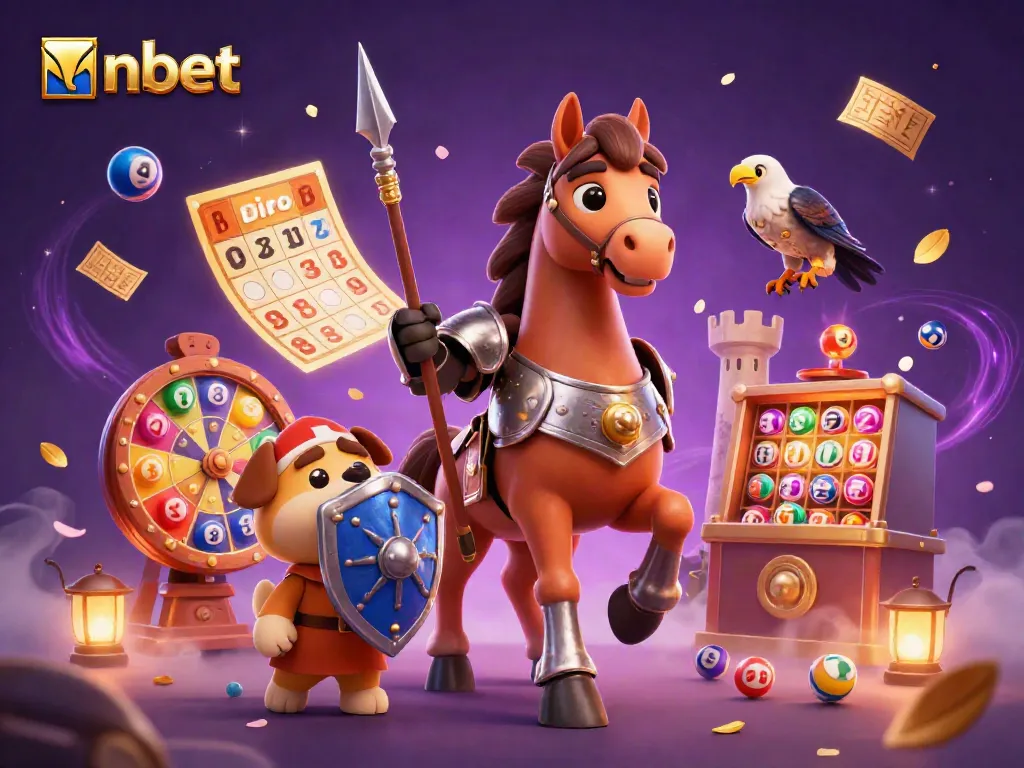 Experience the thrill of nbet with vibrant lottery elements in a dynamic 3D scene.