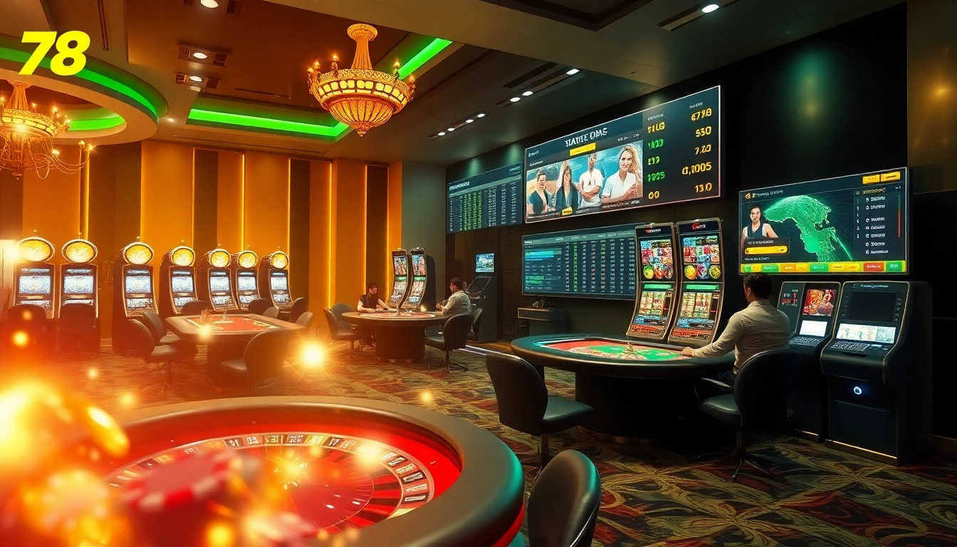 Exciting poker game in action at 78Win, showcasing vibrant casino elements.