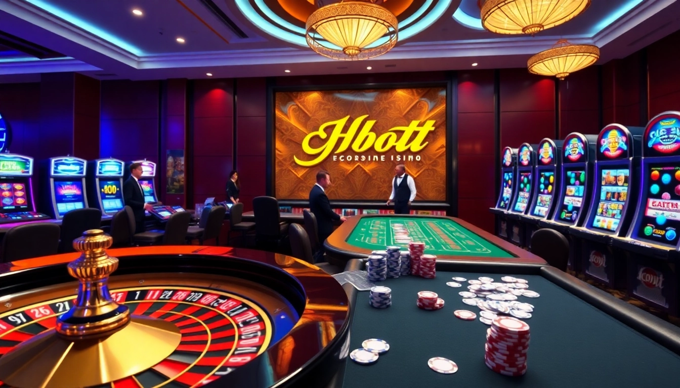 Exciting gaming scene from https://8kbet3.com/ showcasing vibrant casino tables and slot machines.