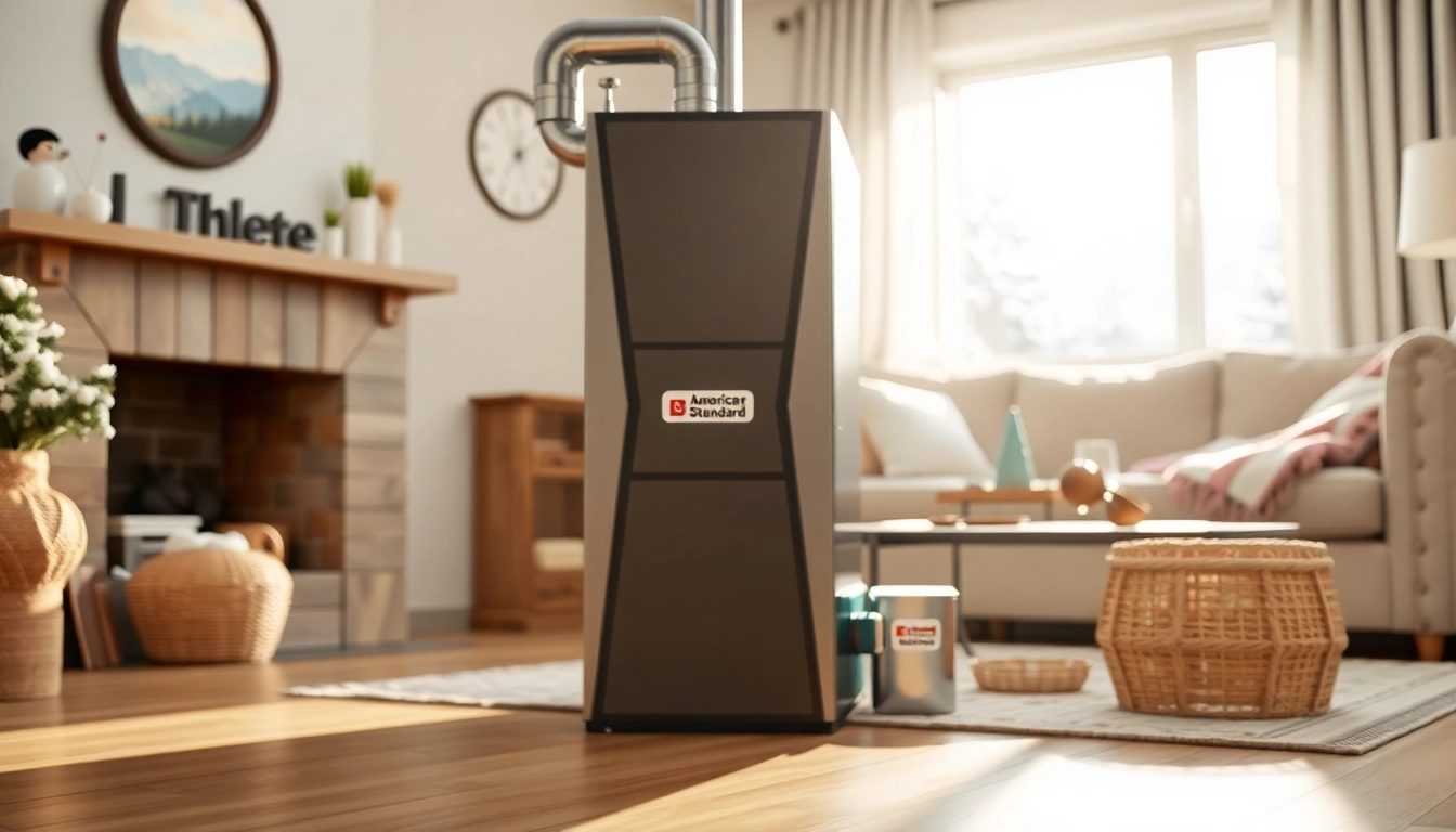 Enhance your home heating with an American Standard furnace Canada in a cozy living room.