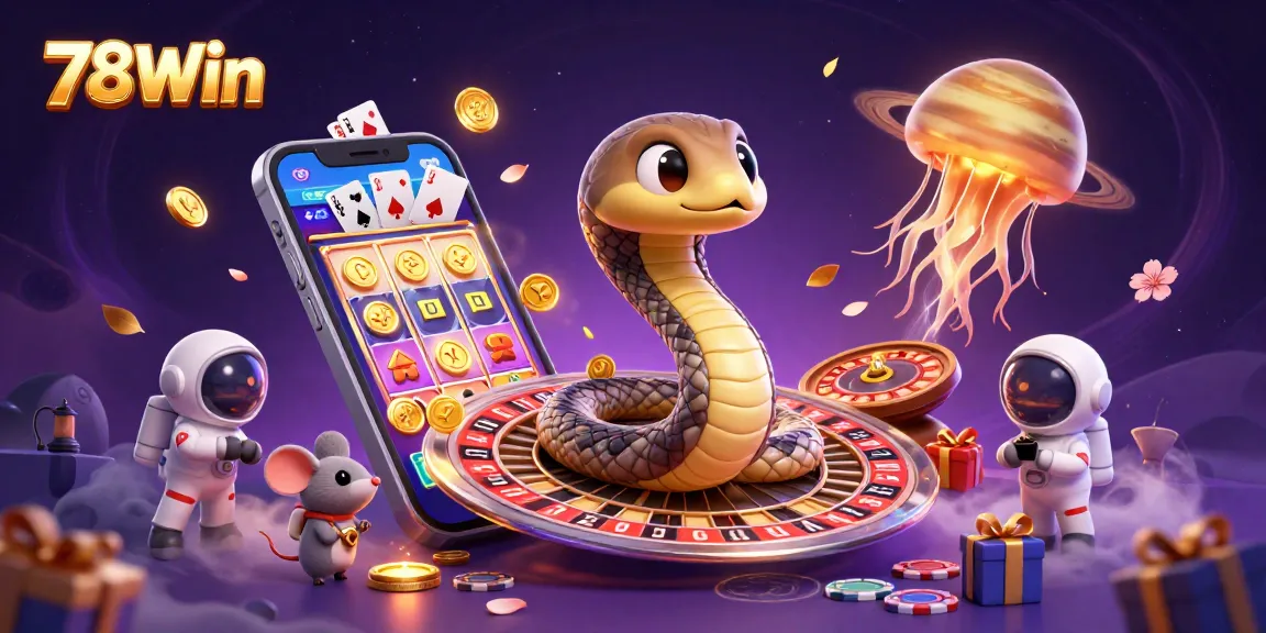 Play exciting games at 78Win, featuring interactive cosmic casino elements and vibrant graphics.