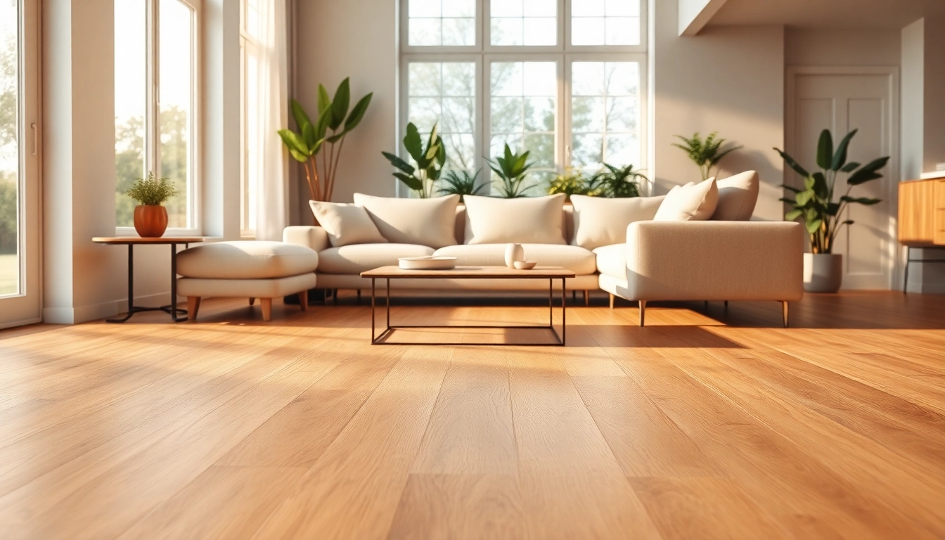 Discover stylish vinyl plank flooring in a modern living room, showcasing its inviting warmth.