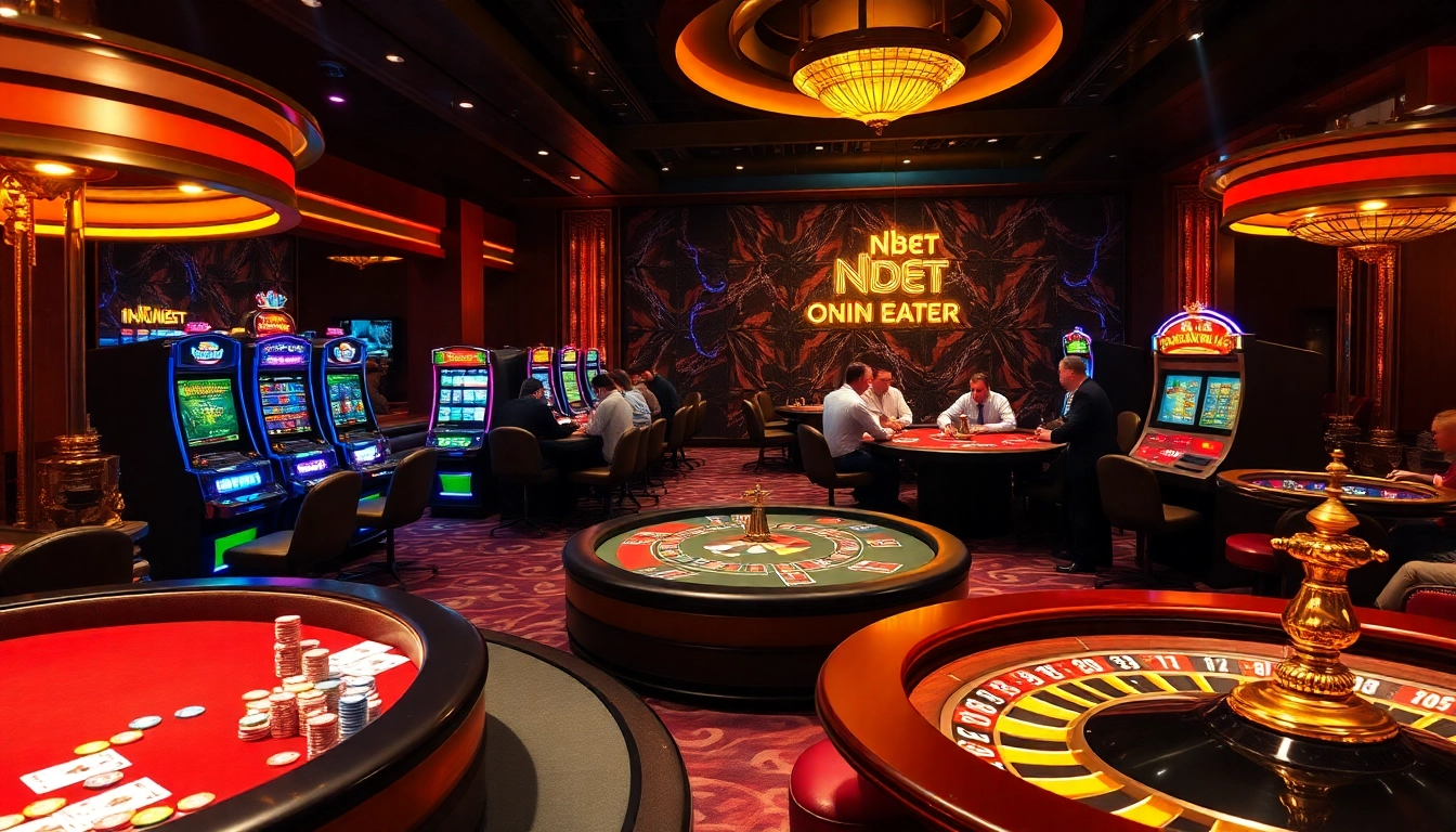Experience the excitement of nbet with high-stakes gambling activities in a luxurious casino setting.