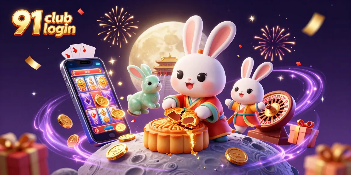 Experience the excitement of 91 club login with a festive 3D casino scene packed with games and rewards.