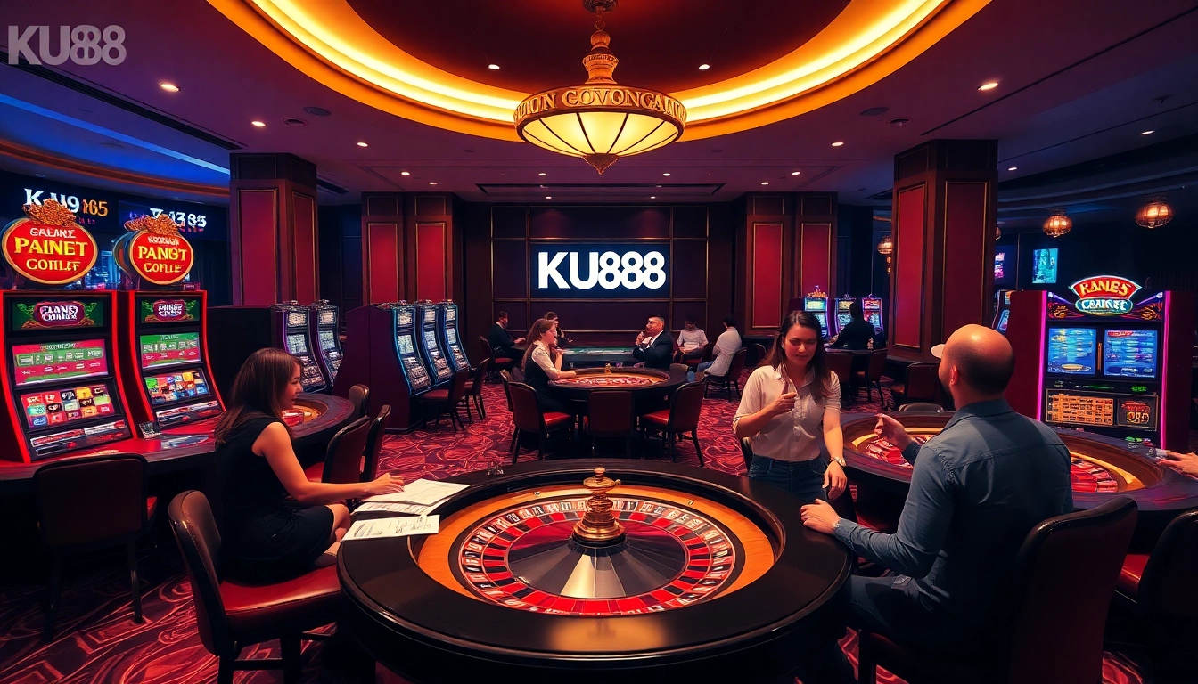 Experience the excitement at KU88 casino with vibrant gaming tables and engaging players.