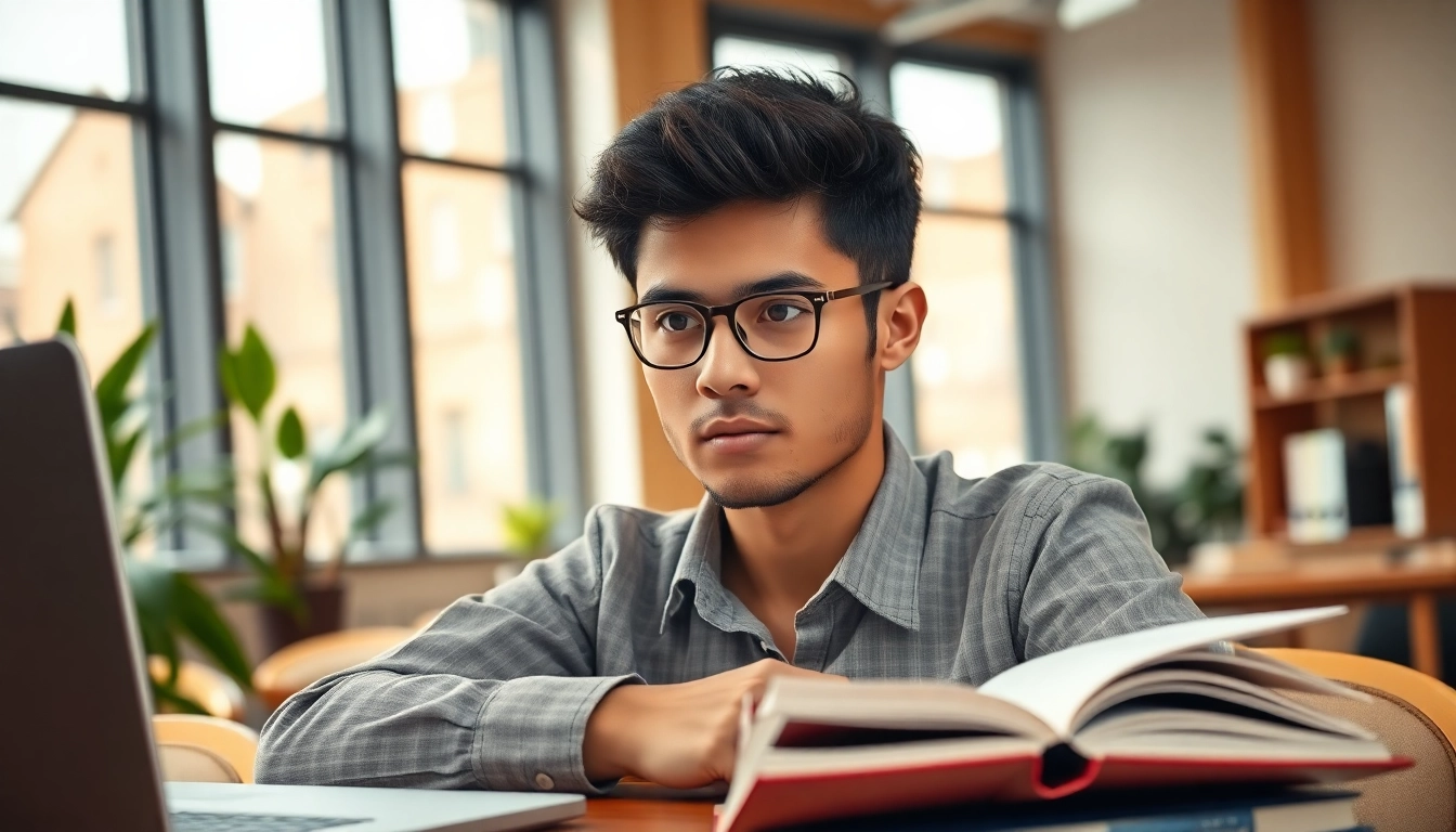 Student preparing for TOEFL, illustrating the journey to pay someone to take toefl.
