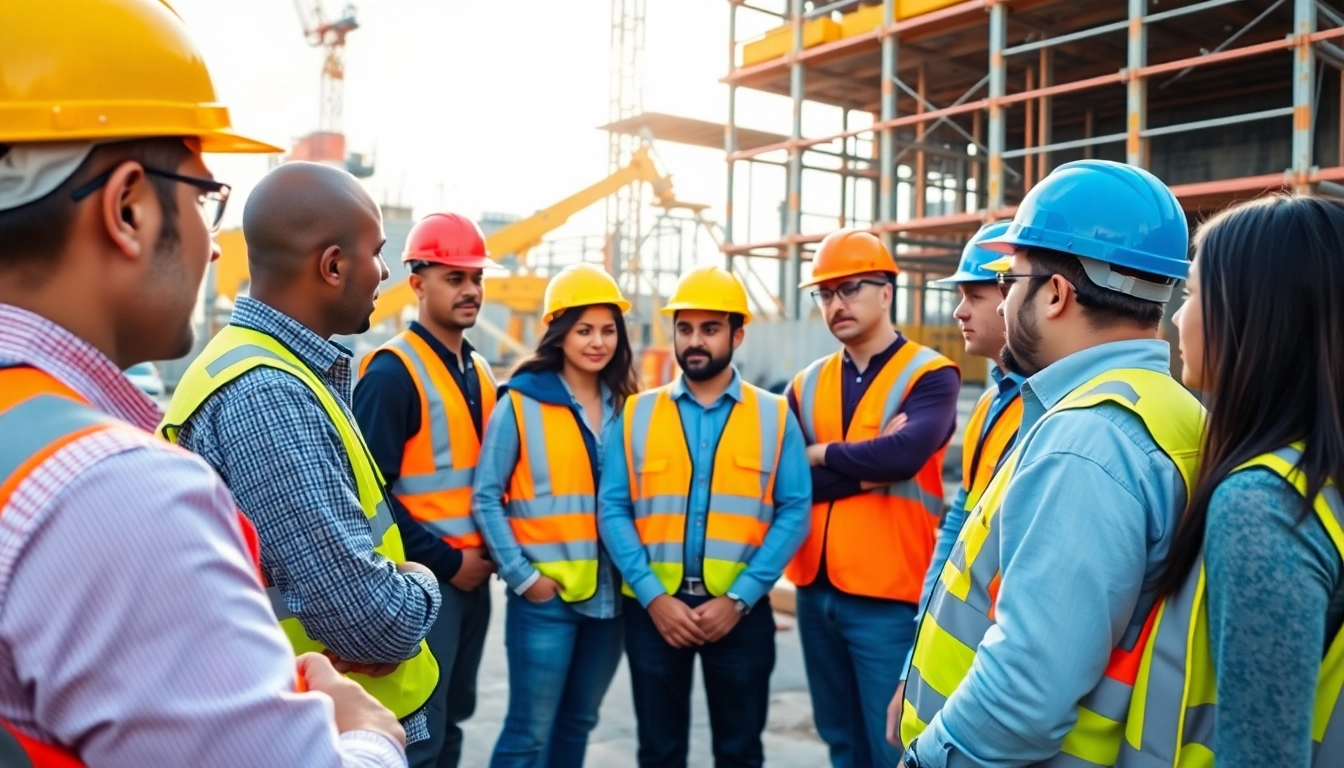 Engaged construction workers in safety training focused on construction safety training protocols outdoors.