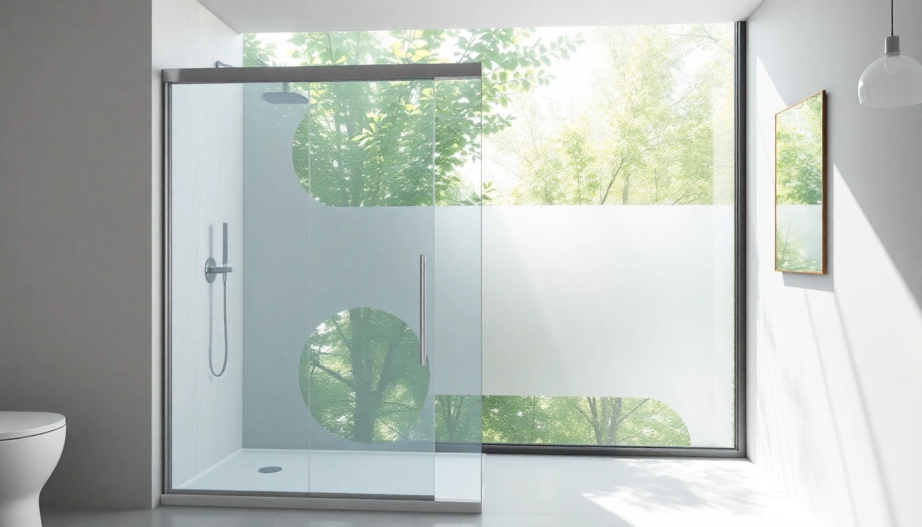 Experience sleek and modern sliding shower doors in an elegant bathroom setting.