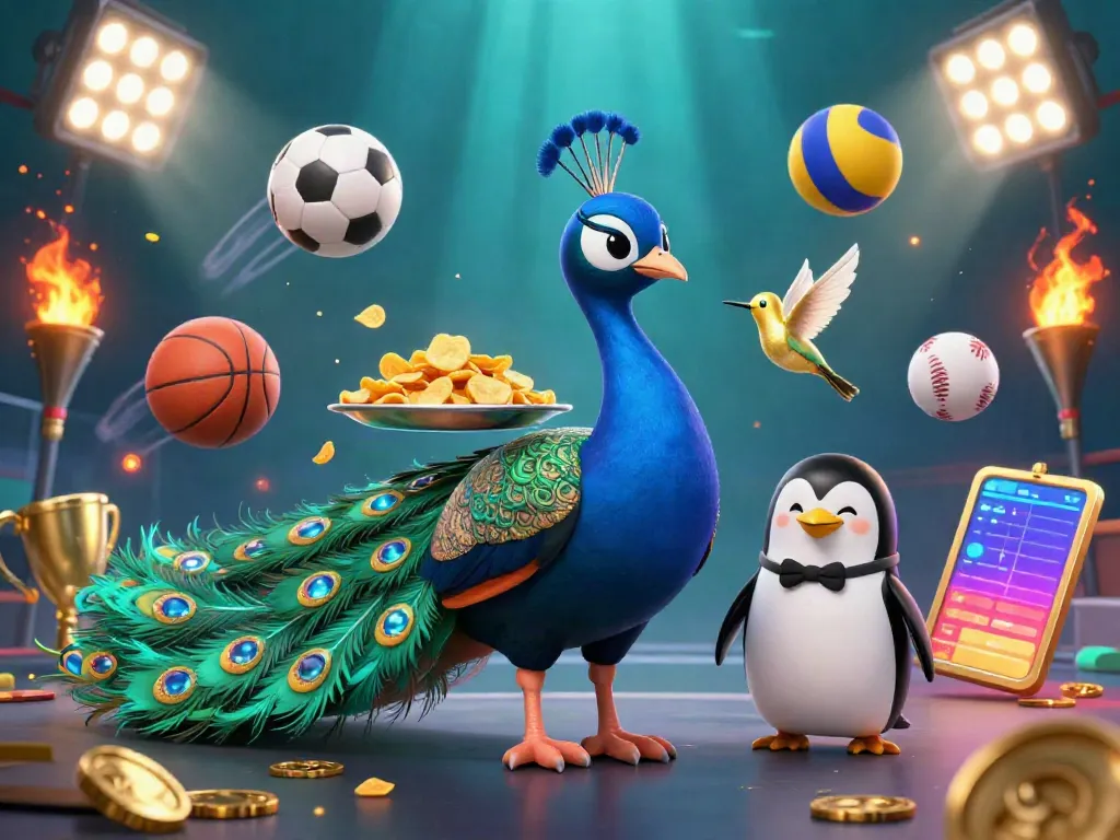 Experience the excitement of the lu88 casino as characters celebrate with sports elements and golden treasures.