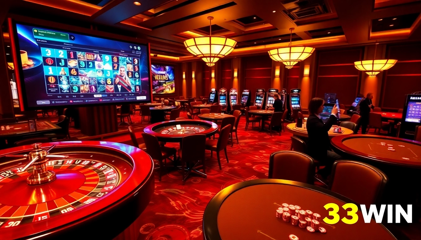 Players enjoying various games at 33WIN's sophisticated online casino platform.