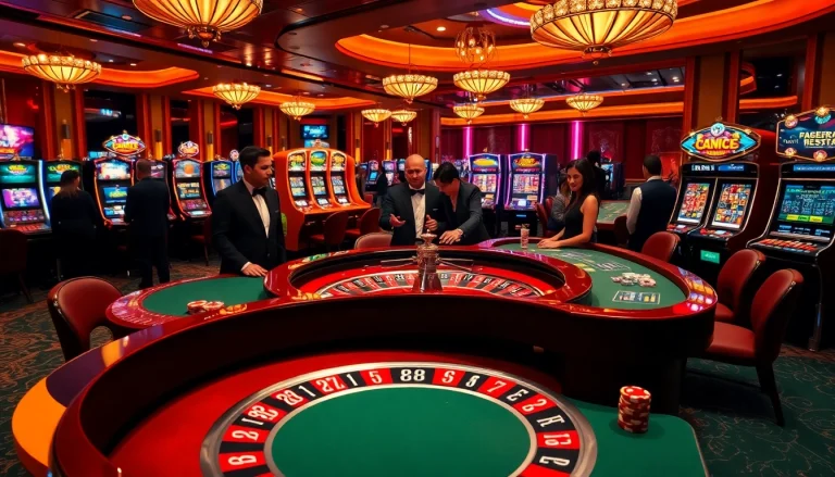 Engaged players enjoying a thrilling game at NK88's luxurious casino tables.