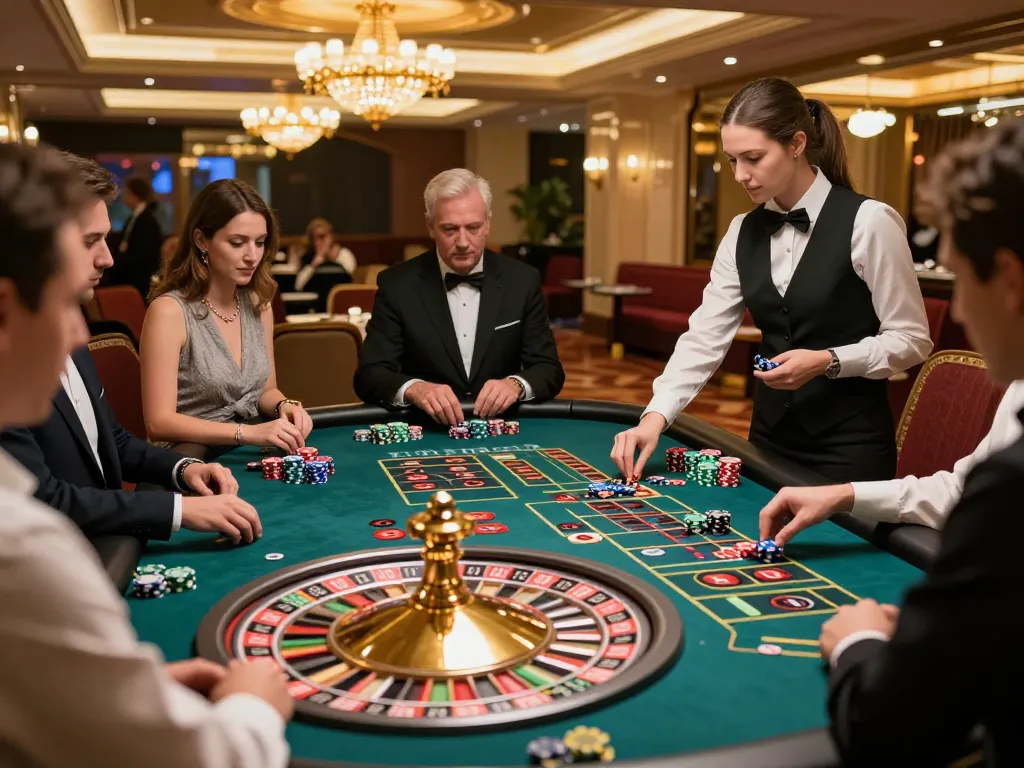 Experience the excitement of roulette at TG88, where players eagerly place bets.