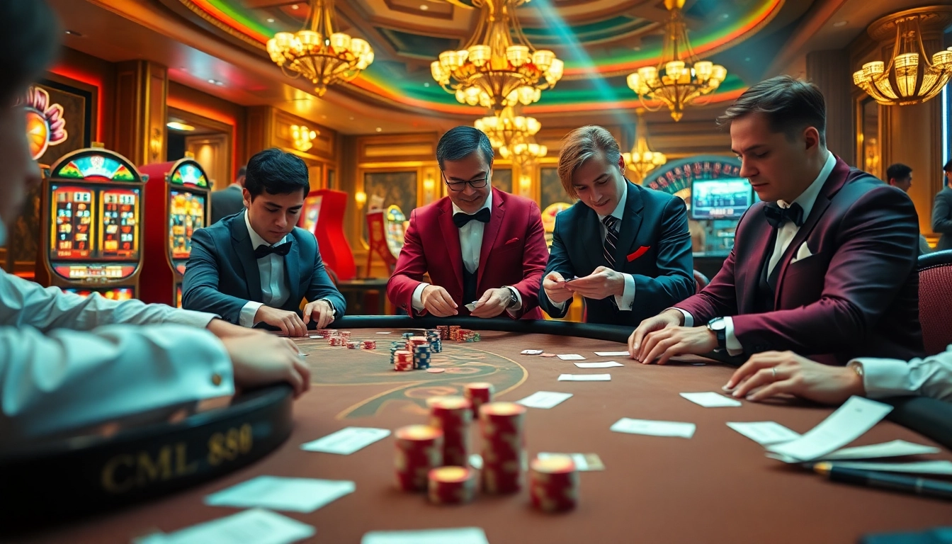 Experience CM88 at a luxurious casino poker table with vibrant chips and intense gameplay.