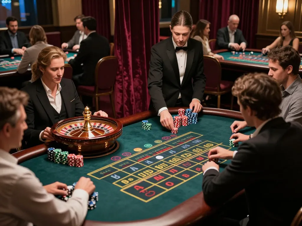 Experience thrilling gameplay at TA88 roulette table with players engaged in strategic bets.