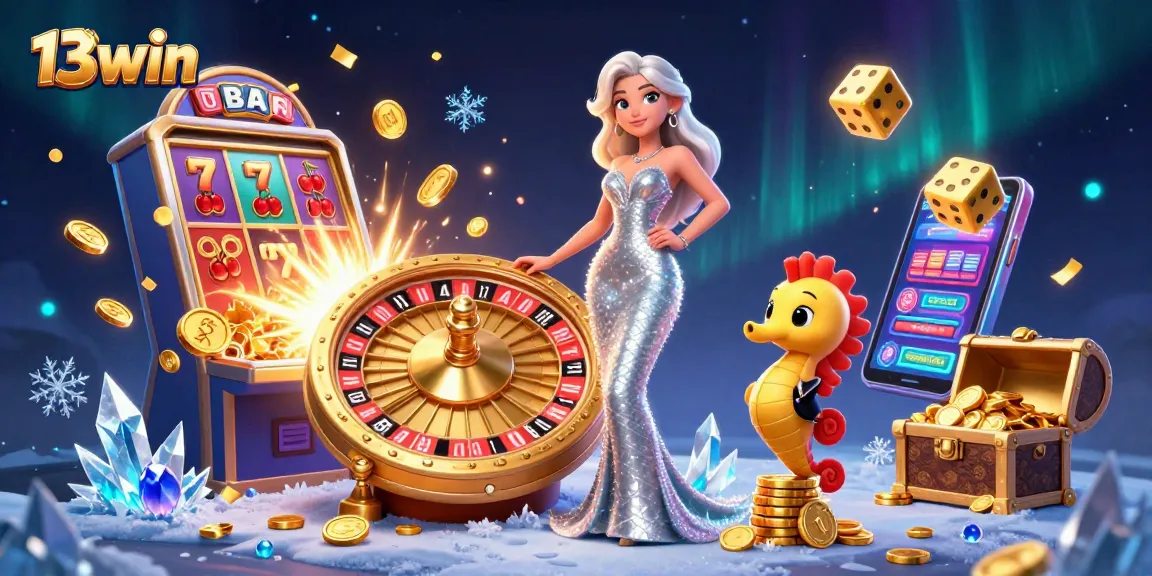 13win invites players to experience thrilling profits with vibrant gaming scenes of roulette and slots.