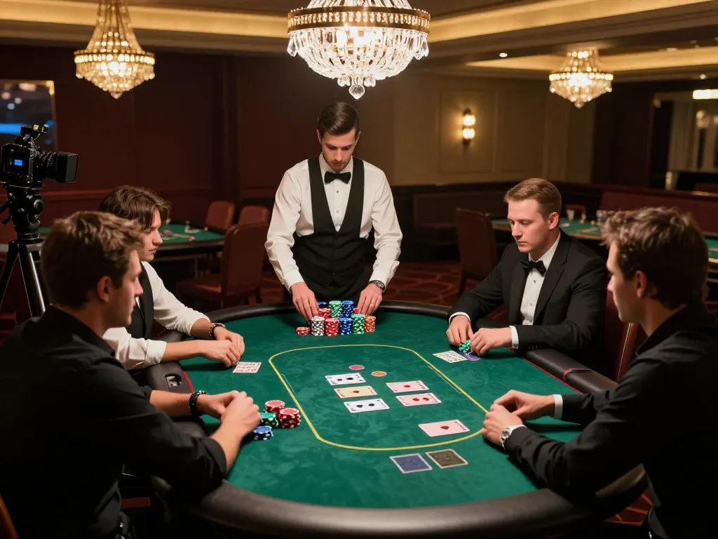 Players strategizing in a high-stakes poker game at 88xeng's luxurious casino venue