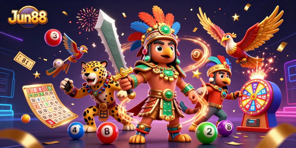Experience thrilling gameplay at Jun88 with vibrant lottery elements and engaging 3D warriors.